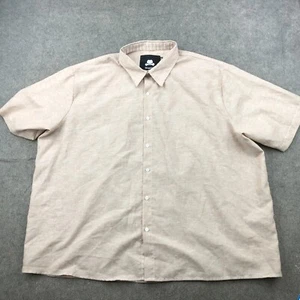 Winston Shirt Mens 3XL Beige Chambray Short Sleeve Button Up Casual Collared - Picture 1 of 11