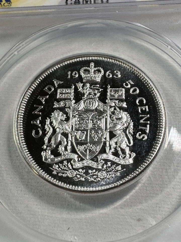 1963 Canada 50 Cents Silver Coin Proof Like Graded MS 66 Cameo by ANACS - Image 1 of 4