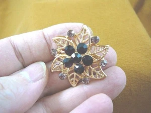 (bb601-13) lila Strass Kristall verziert Stern Blume goldfarbene Brosche Anstecknadel - Bild 1 von 2