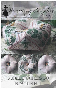 Sweet Melissa Biscornu~Heartstring Samplery - Picture 1 of 1