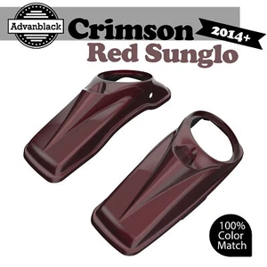 CRIMSON RED SUNGLO For Harley Touring 14+ Advanblack 8" Saddlebag Speaker Lids - Imagen 1 de 7