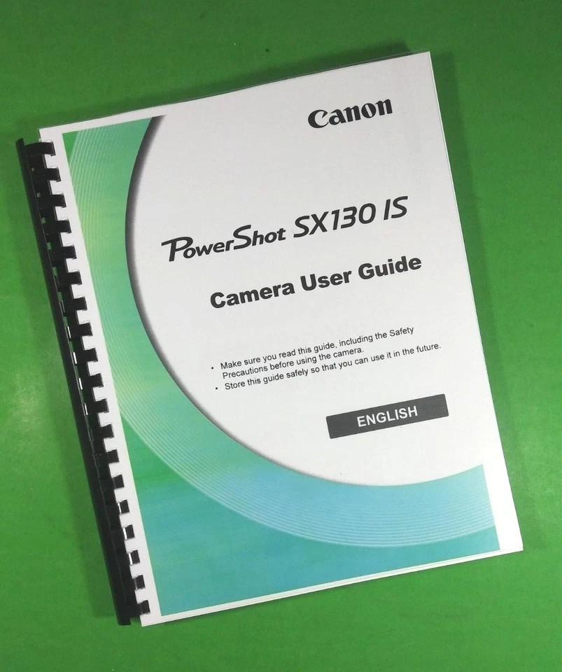 Manual del propietario para cámara Canon SX130IS ¡180 páginas con cubiertas transparentes! Foto 1 de 1