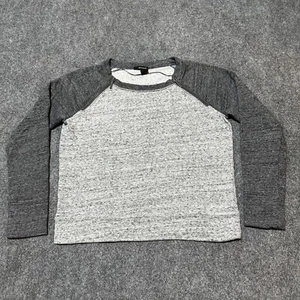 DKNY Jeans Sweatshirt Womens Medium Grey Cotton Blend Pullover Zip Closure - Picture 1 of 12