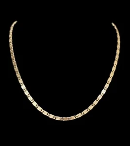 16" x 3mm CIANI 12k over Solid Sterling Silver Flat S Link Chain Necklace. MINT! - Picture 1 of 4