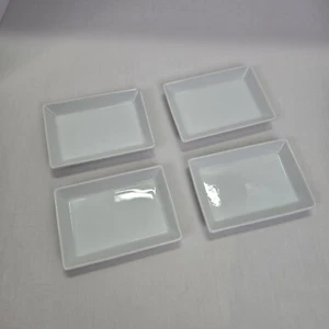 Alaska Schonwald White Ceramic Dish Bowls Porcelain Rectangular Set Of 4 - Picture 1 of 5