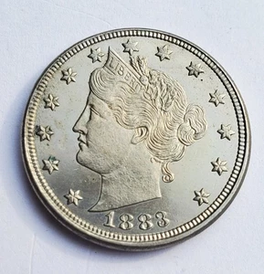 1883 w/o CENTS  LIBERTY " NICKEL first year of Issue type coin BU +++ Unc - Picture 1 of 5