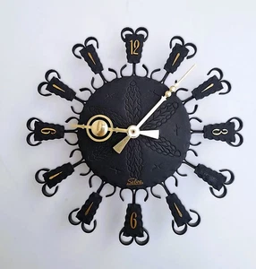 60s  Selva Wanduhr Vintage Clock Retro Uhr "elektrisch"  Made in Germany  60er - Picture 1 of 5