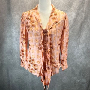 Blusa para mujer Atelier 1756 Vera nueva con etiquetas talla pequeña naranja cuello en V Columbia $325 venta al por menor - Imagen 1 de 9