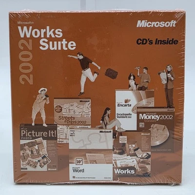 Microsoft Works Suite 2002 Set of 5 CDs with Product Key Dell Sealed - Image 1 of 4