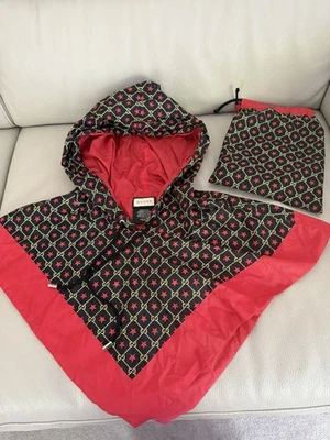 Autêntico poncho GUCCI 581635 GG Star capa de chuva com bolsa vermelho preto amarelo - Imagem 1 de 4
