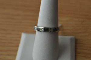 0.90ct Premium Bohemian Moldavite / Zircon Ring Platinum over Fine Silver Size 8 - Picture 1 of 12