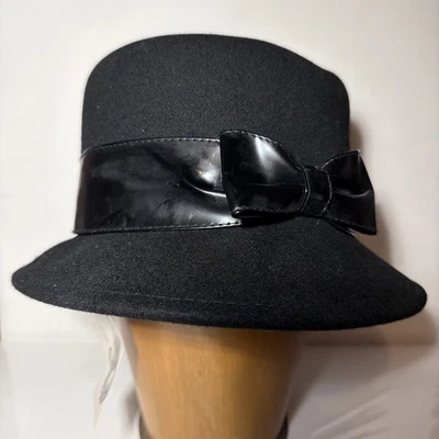 Nuevo sombrero para mujer Nine West gorra de lana negra talla única empacable Foto 1 de 4