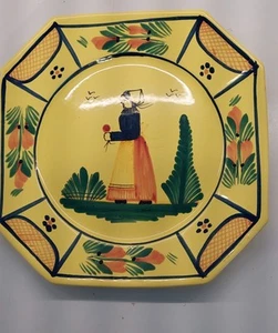  QUIMPER SOLEIL GELB bretonische Gitterplatten 10" achteckig - Bild 1 von 14