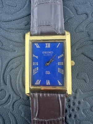 RARO ORO AZUL Vintage Seiko Slim Cuarzo Hombre Reloj de Pulsera Foto 1 de 4
