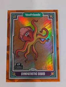 2025 Topps Chrome VeeFriends Sympathetic Squid Orange Refractor /25 - Picture 1 of 2