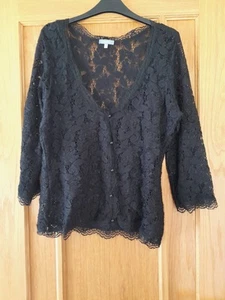 Per Una Black Lacey Cardigan Size 16 - Picture 1 of 2