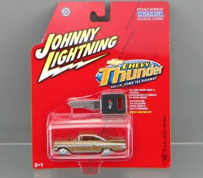 Johnny Lightning 2005 Chevy Thunder #18 Diecast 1/64 Gold 1959 Impala w/ Key NEW - Image 1 of 4