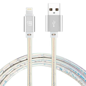 LAX Gadgets Vegan Leather Apple MFi Certified USB to Lightning Cable Iridescent - Picture 1 of 1