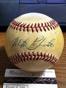 MIKE PAGLIARULO SIGNED HANDSIGNIERT OAL BASEBALL!  Yankees, Padres, Twins!  JSA! - Bild 1 von 2