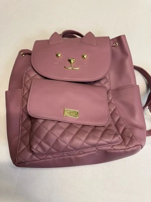 Mochila Betsey Johnson Púrpura Gato | Bolso Escolar Grande  Foto 1 de 4