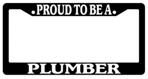 Black License Plate Frame Proud To Be A Plumber Auto Accessory Novelty - Bild 1 von 1