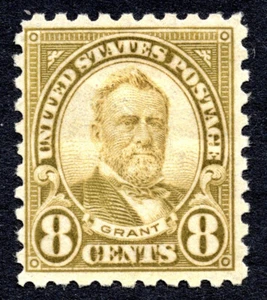 US 1926 8¢ Grant 10 perf Rotary Stamp #589 MH CV $27.50 - Picture 1 of 2