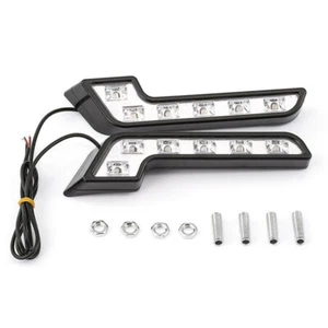 1Pair Car Front Bumper Driving Fog Lights Daytime Lamps Kit L Shaped 6 LED 12V - Picture 1 of 12