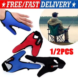 1-2 X Fishing Gloves Surf Casting Finger Stall Protector Anti-Slip Saltwater - Picture 1 of 20