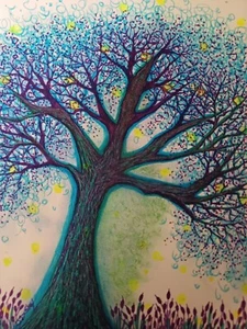 Firefly Greeting Card Ink Drawing Tree Art Gift Fireflies Artwork Collectible - Picture 1 of 10