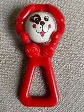 Vintage~  Tommy Tipee Red  Toy Dog Baby Rattle / Teether