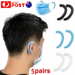 5 Pairs Silicone Mask Ear Grips Protector Ear Hook Strap Extender Anti Earache - Picture 1 of 15