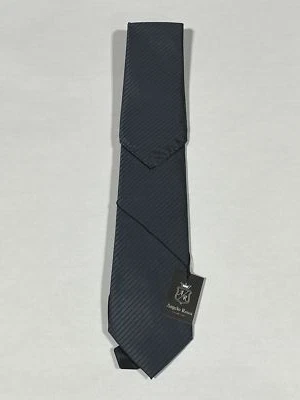 Corbata para Hombres Angelo Rossi Azul Marino Patrón Rayas con Cuadrado de Bolsillo a Juego NUEVA Foto 1 de 4