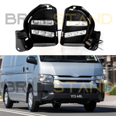Luz antiniebla diurna LED DRL con intermitente para Toyota Hiace 2014-2016 Foto 1 de 4