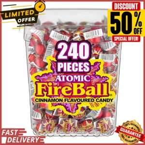 Atomic Fireballs Candy 4.05 Pound Bulk Tub 240 Count 1 Pack Red Hot Flavor - Picture 1 of 24