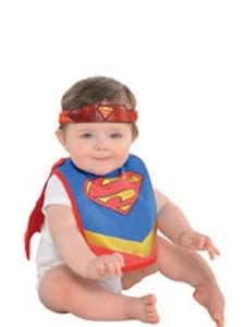 Supergirl Caped Bib & Headband Infant Halloween Accessory - One size fits most - Picture 1 of 1