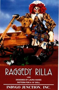 Raggedy Rilla Doll Craft Sewing Pattern by Indygo Junction IJ365 - Picture 1 of 2