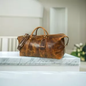 Aaron Leather Goods Eclipse Leather Duffle Bag for Men | Women - Picture 1 of 7