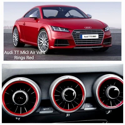 Anillos de ventilación de aire rojos x 5 para Audi TT TTS TTRS Mk3 8S 2015-2023 Foto 1 de 4