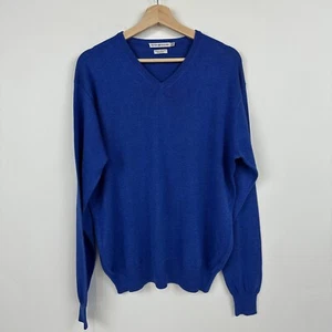 Suéter Peter Millar Seda Mezcla Algodón Para Hombre Grande Azul Cuello en V Pullover Clásico - Imagen 1 de 9