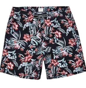 Biwisy Mens medium Swim Trunks Lined Floral Black Tropical. Brand new - Picture 1 of 6