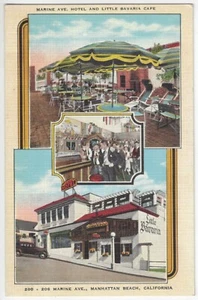 1930 Manhattan Beach, California - Publicidad en café - Postal de Los Angeles Co. - Imagen 1 de 2