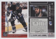 2001-02 ITG Be A Player Memorabilia Ruby /200 Todd Bertuzzi #100
