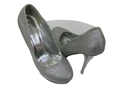 Женские Lasonia серебро 5,5 «высокий каблук искусственная обувь размер 7,5 - Изображение 1 из 4