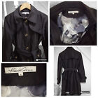 Kenneth Cole New York Ladies XL Black Belted Trench Coat Gorgeous Lining