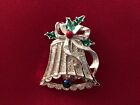 Vintage Costume Jewelry Christmas Bell Brooch Pin Signed Gerry’s