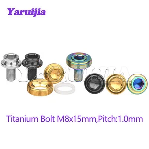 M8x15mm Fahrradkurbel Titan Bolzen Schrauben quadratisch konisch unten Halterung Ti Bolzenkappe - Bild 1 von 23
