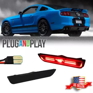 For 2010-2014 Ford Mustang Smoked Red LED Rear Side Marker Signal Lights Lamps - Picture 1 of 9