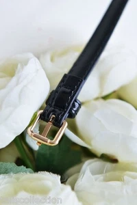 Shiny Black Pu Faux Leather Bow Bowknot Thin Waistband Belt PC-0038 - Bild 1 von 6