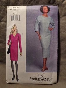 The Vogue Woman Pattern UNCUT #7406 Vintage Misses Petite Dress Size 12 14 16 - Picture 1 of 3