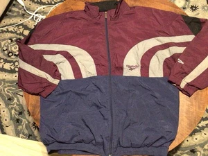 Vintage Reebok Jacket Mens XL Nylon Full Zip Lined Windbreaker Color Block - Picture 1 of 10